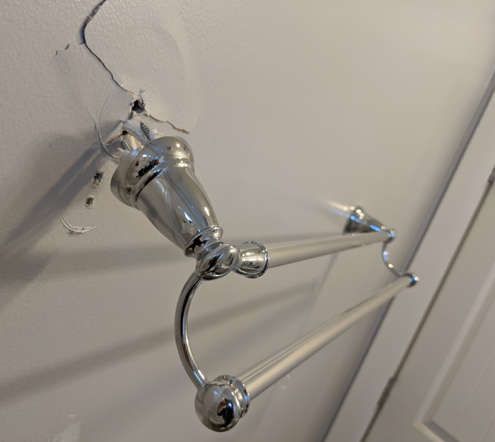 my daughter broke the towel bar (again) - Rent the Mortgage